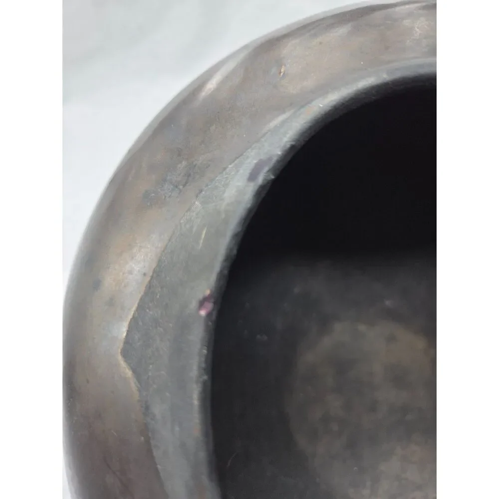 Haeger 1987 4412 Raku Black Asymmetic Biomorphic Shoulder Vase